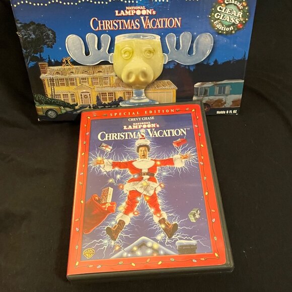 National Lampoon's Christmas Vacation Bundle DVD Glass Moose Mug  Special Ed  GC - Picture 1 of 12